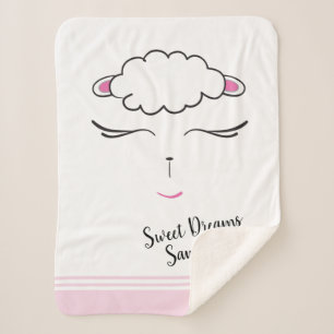 Manta Sherpa Sueños personalizados, dulces, corderos, rosados,