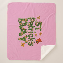 Manta Sherpa Suerte floreciente: La floral Santa Patrick's Sher