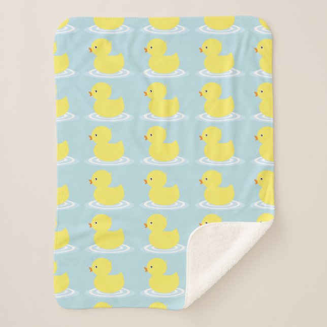 Manta Sherpa Suertudo Ducky Cute Yellow Duck Sherpa Blanket (Anverso)