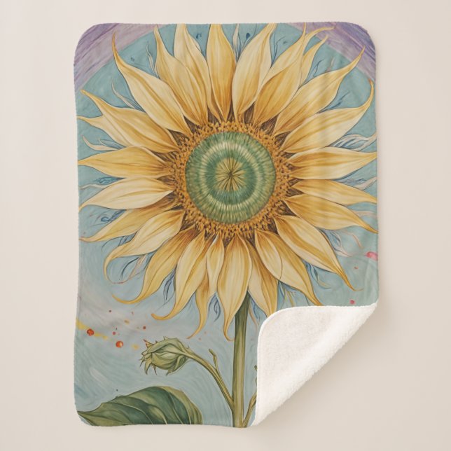 Manta Sherpa Sunflower Whimsy (Anverso)