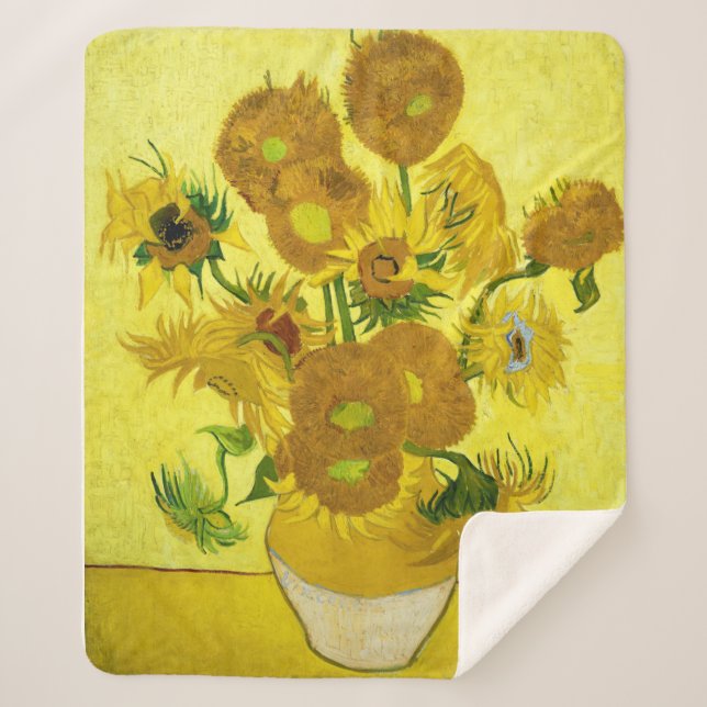 Manta Sherpa Sunflowers Vincent van Gogh (Anverso)