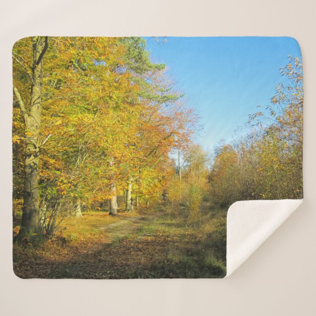 Manta Sherpa Sunny Autumn Walk - Personalizado (Anverso (horizontal))