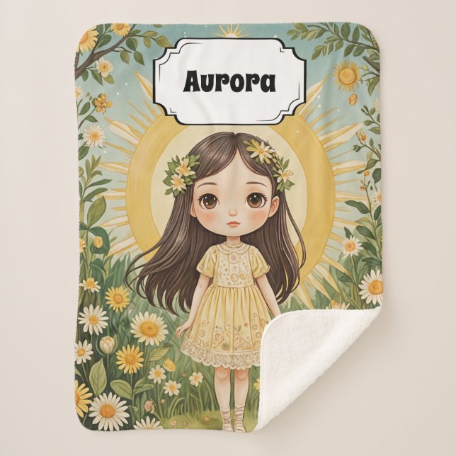 Manta Sherpa Sunny Serenade Personalizada (Anverso)