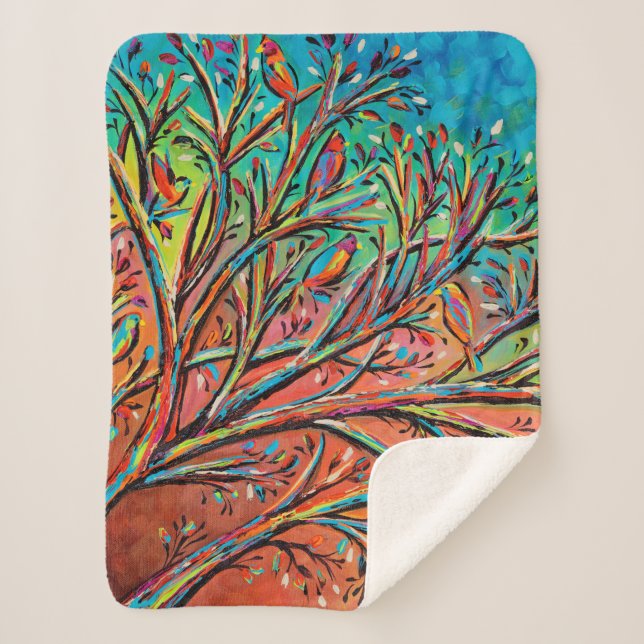 Manta Sherpa Sunrise Treetop Birds II (Anverso)