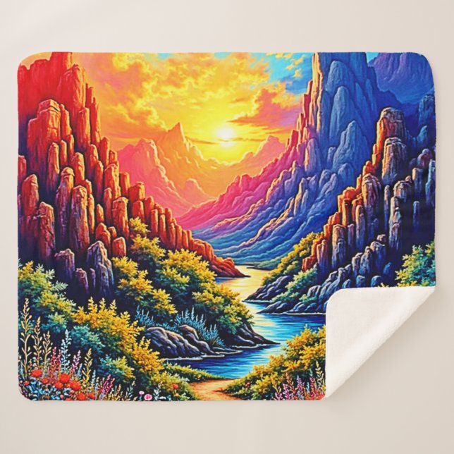 Manta Sherpa  Sunset Canyon River Art (Anverso (horizontal))