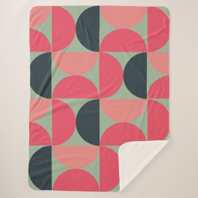 Manta Sherpa Sunset de verano moderno de mediados del siglo (Anverso)