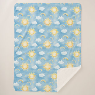 Manta Sherpa Sunshine and Rainbows Sherpa Blanket