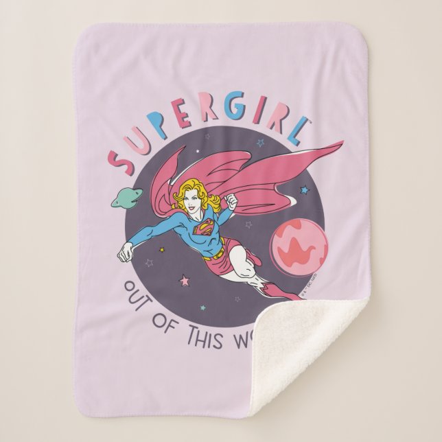 Manta Sherpa Supergirl fuera de este mundo retro gráfico (Anverso)