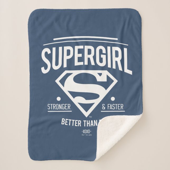 Manta Sherpa Supergirl mejor que nunca retro gráfico (Anverso)