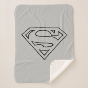 Manta Sherpa Superman S-Shield   Logotipo de esquema negro simp