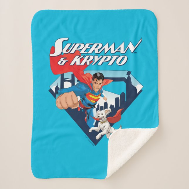 Manta Sherpa Superman y Krypto Soar (Anverso)