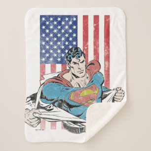 Manta Sherpa Superman y la bandera de los Estados Unidos