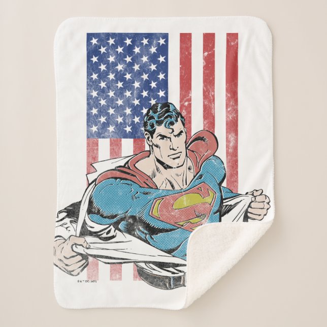 Manta Sherpa Superman y la bandera de los Estados Unidos (Anverso)