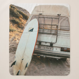 Manta Sherpa Surfboard blanco y negro