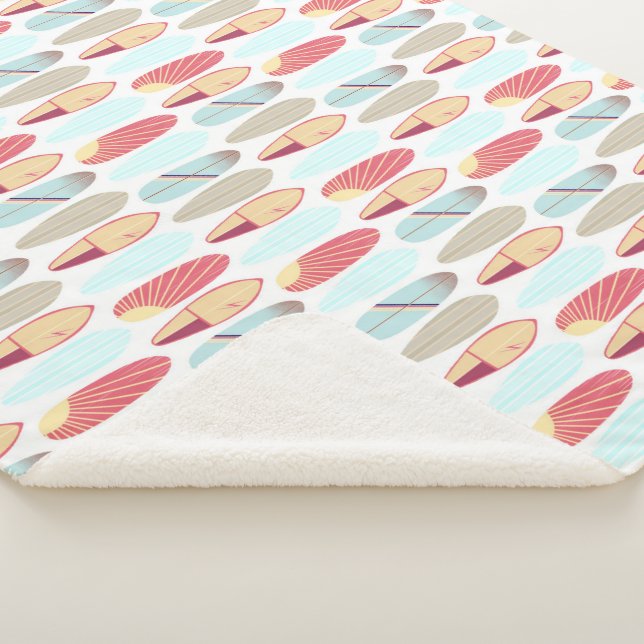 Manta Sherpa Surfboard Guay retro rojo y azul  (3/4)