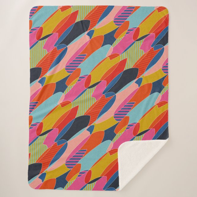 Manta Sherpa Surfboards de colores (Anverso)