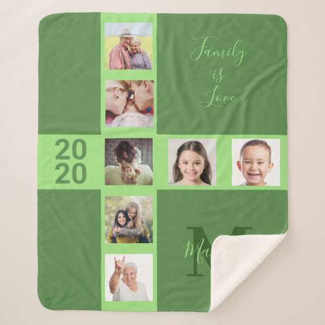 Manta Sherpa SUS fotos y personalizado de texto (Anverso)