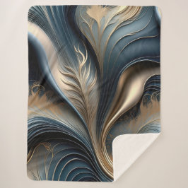 Manta Sherpa Susurro Esmeralda - Arte Abstracto Verde Azul y Do