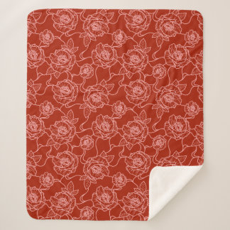 Manta Sherpa Susurros de patrón floral de línea elegante y Rosa