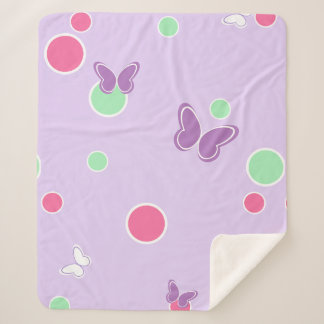Manta Sherpa sweet butterflies and polka dots