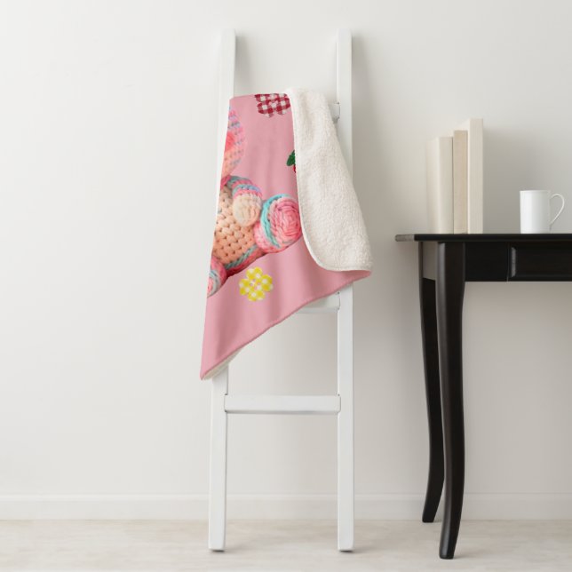 Manta Sherpa Sweet Crochet Bunny (In situ)