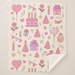 Manta Sherpa Sweet Princess Party Celebration Pattern