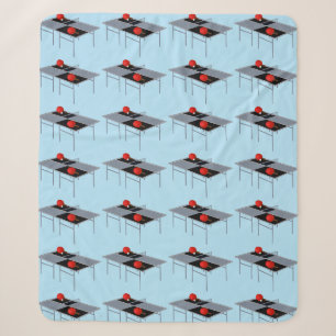 Manta Sherpa Tablas De Ping Pong Deportivas Con Patrón De Bats,