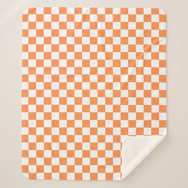 Manta Sherpa Tablero clásico visual naranja  (Anverso)
