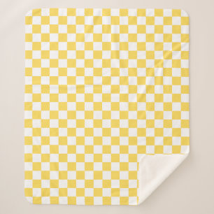 Manta Sherpa Tablero de ajedrez visual clásico amarillo