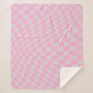 Manta Sherpa Tablero de verificación rosa Lilac Patrón controla