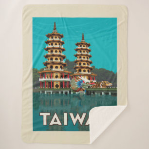 Manta Sherpa Taiwán Pagodas Dragón Y Tigre