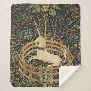 Manta Sherpa Tapices unicornios Captividad Tapiz Medieval