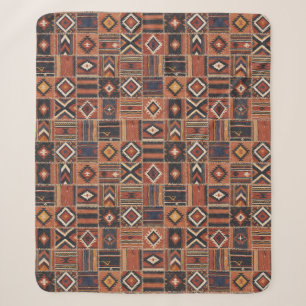 Manta Sherpa Tapiz geométrico de Kilim de patchwork rústico