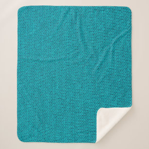 Manta Sherpa Tapón de textura de lana de punto azul
