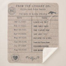 Tarjeta de biblioteca personalizada 'Nuestra histo