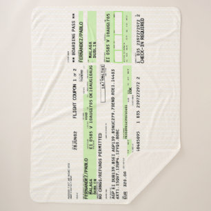 Manta Sherpa Tarjeta de embarque - Retro