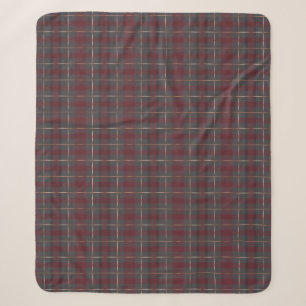 Manta Sherpa Tartan de Cuadros Rojo Clásico y Gris