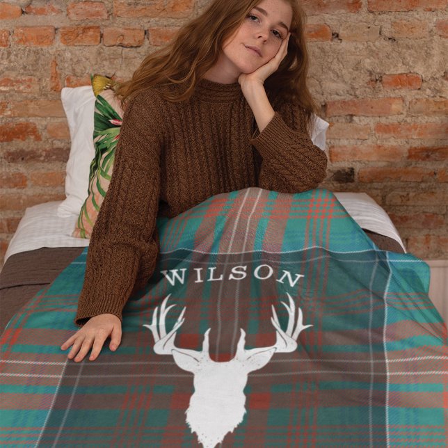 Manta Sherpa Tartan Plaid Clan Wilson Family Lake House (Classic Rustic Clan Wilson Tartan Sherpa Blanket)
