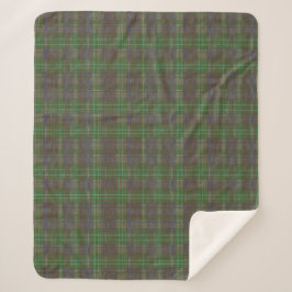 Manta Sherpa Tartan Verde Bosque Cabaña