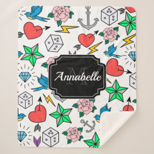 Manta Sherpa Tatuaje de la vieja escuela