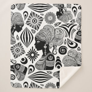 Manta Sherpa Tatuaje tribal de retrato Chica africano