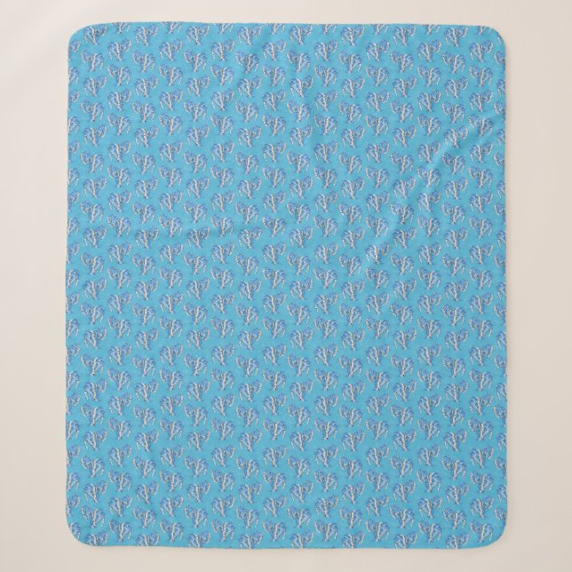 Manta Sherpa Tatuaje tribal Manatees Ocean Blue (Anverso)