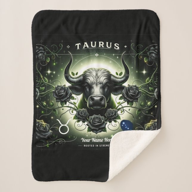 Manta Sherpa Taurus "Rooted in Strength" Sherpa Blanket (Anverso)