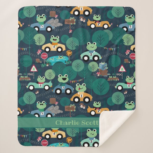 Manta Sherpa Taxistas de Raza de Rana Niños Personalizados (Anverso)