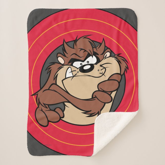 Manta Sherpa TAZ™ Through LOONEY TUNES™ Circles (Anverso)