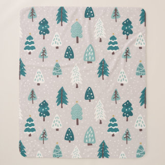 Manta Sherpa Taza del árbol de Navidad escandinavo lindo