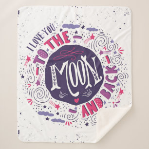 Manta Sherpa Te amo a la luna y a la parte posterior