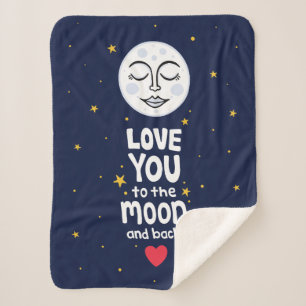 Manta Sherpa Te amo a la luna y atrás