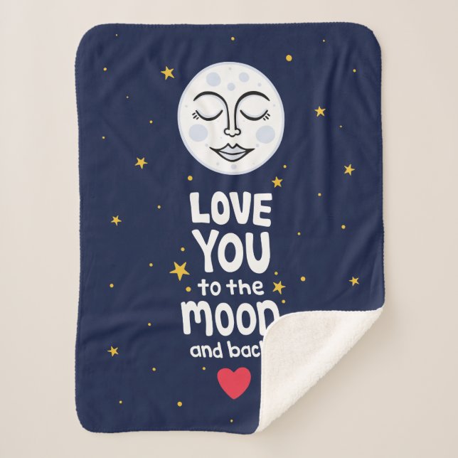 Manta Sherpa Te amo a la luna y atrás (Anverso)