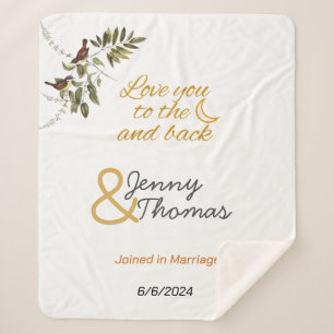 Manta Sherpa Te amo a la luna y de vuelta editable